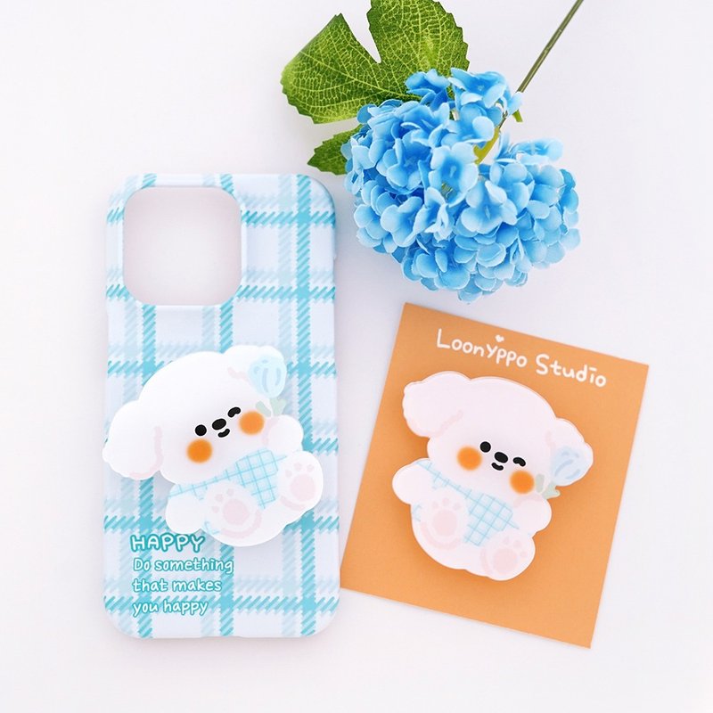 Blue check Anko acrylic phone holder - 手機配件 - 其他材質 