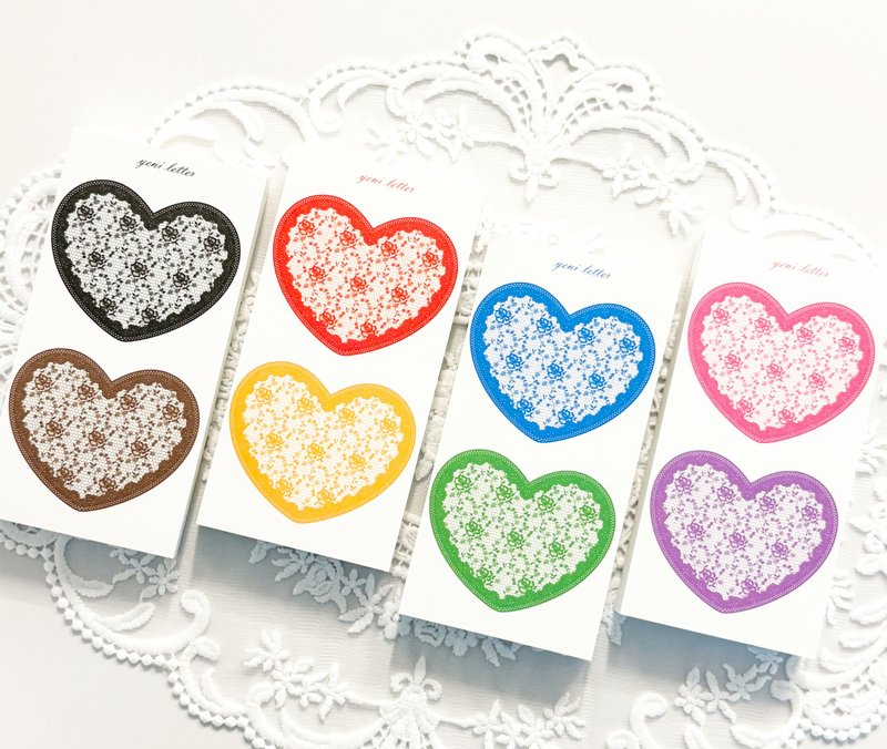 Two-tone heart embroidery paper - Sticky Notes & Notepads - Paper Multicolor