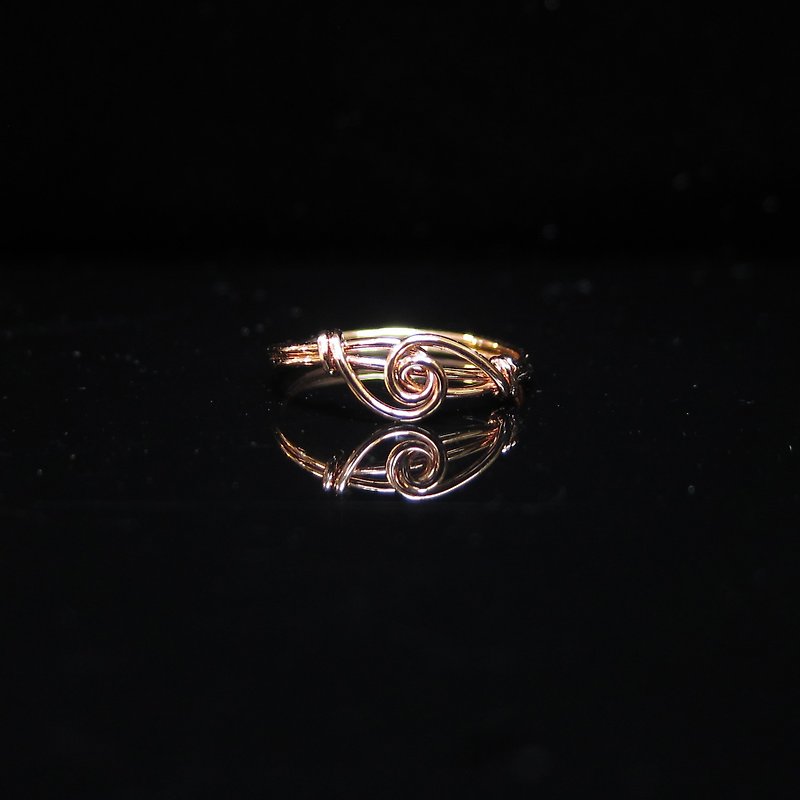 【Across the Universe】-Knitted ring with K gold thread. Memorial ring. Lovers ring against each other. Neutral and simple - Couples' Rings - Other Metals 