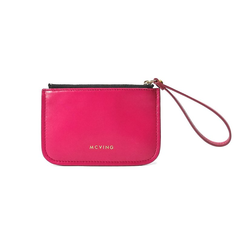 Pink Italian lambskin CHARM purse - Coin Purses - Genuine Leather Pink