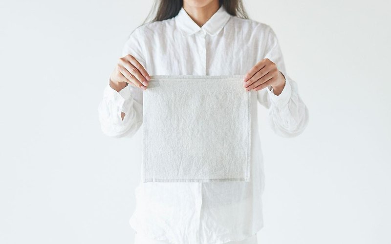 Chambray linen mini cloth (solid color / beige) - ที่รองแก้ว - ผ้าฝ้าย/ผ้าลินิน สีกากี