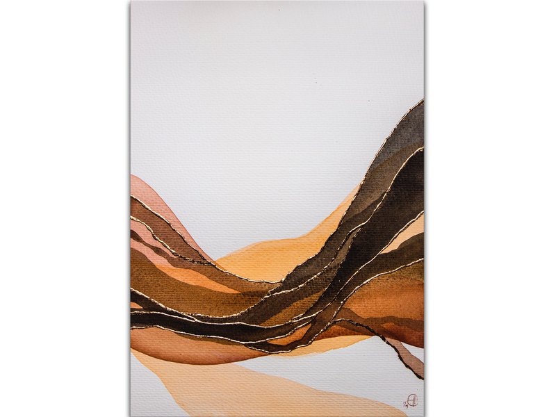 Grand Canyon Painting Arizona Rocky Original Art Abstract Watercolor Painting - 海報/掛畫/掛布 - 紙 咖啡色