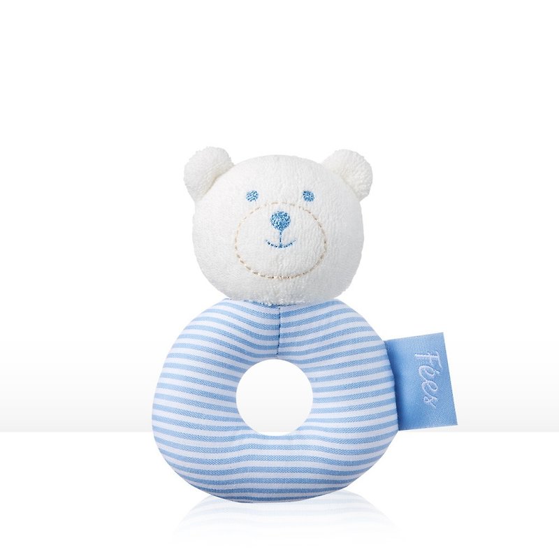 【Fees 法緻】熊熊手搖鈴 - 嬰幼兒玩具/毛公仔 - 其他材質 白色