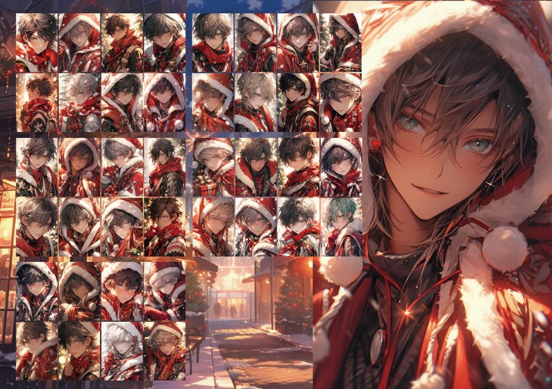 CUTE BOY CHRISTMAS SEAL SHEET - Stickers - Paper 