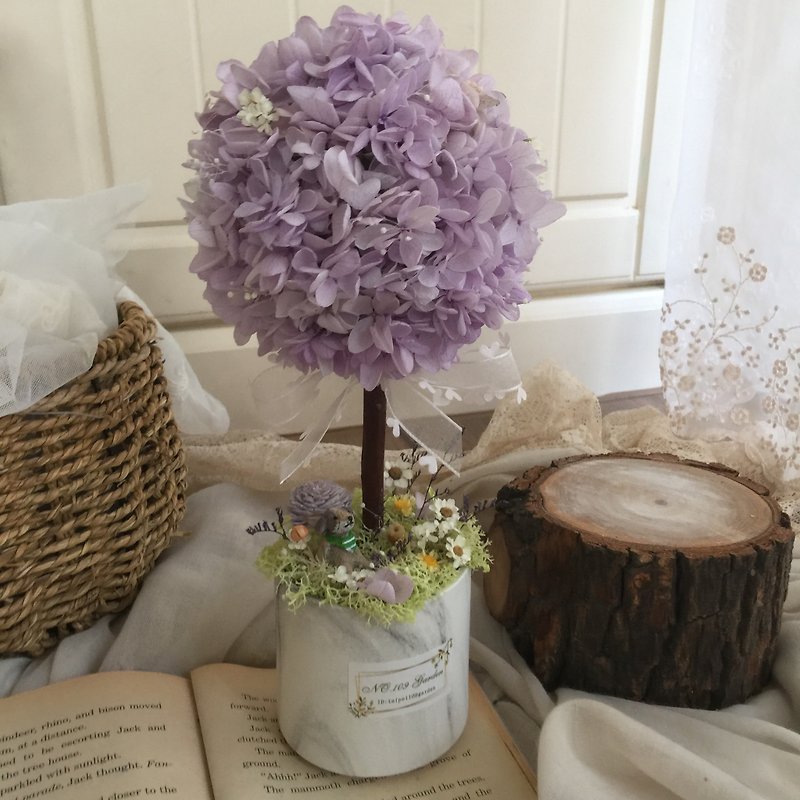 Simulation clay succulent immortal hydrangea tree spreading fragrance potted flower ball tree opening flower gift Christmas gift - Plants - Other Materials 