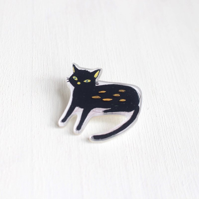 Spoiled Black Cat small badge / pin I Cat Lover - Badges & Pins - Acrylic Black