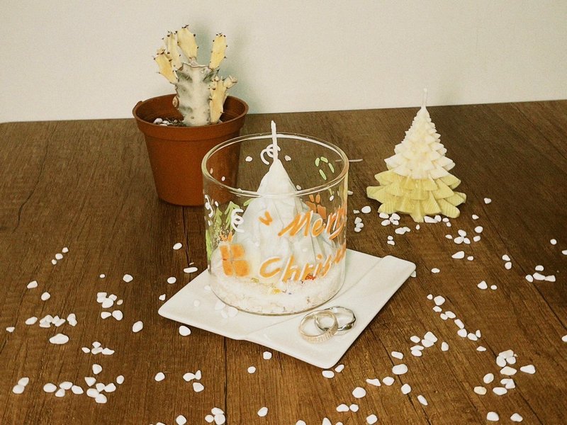 [Taichung Exclusive Christmas Set Class] 999 Sterling Silver Ring + Christmas Tree Scented Candle - เทียน/เทียนหอม - วัสดุอื่นๆ 