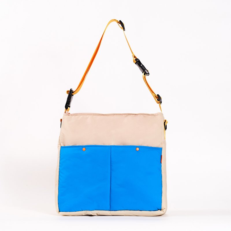 Japfac Lively Tote Cream & Blue sky - Messenger Bags & Sling Bags - Polyester Blue