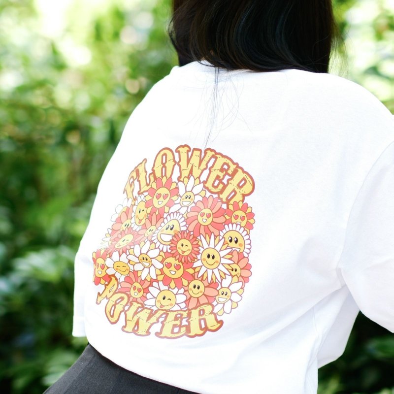 【CREEPS】Flower Power 寬鬆重磅印花T恤 210g - 男 T 恤 - 棉．麻 多色