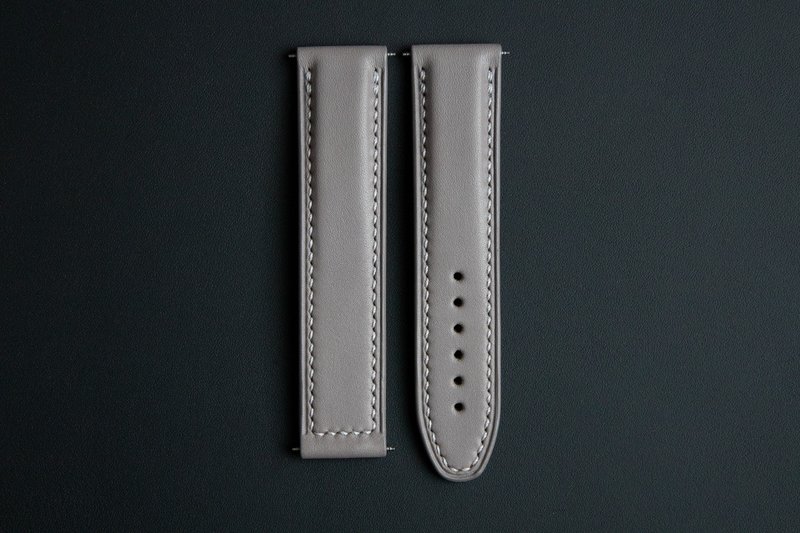 Light Gray Barenia Calf leather watch strap for Omega deployment clasp - 錶帶 - 真皮 灰色