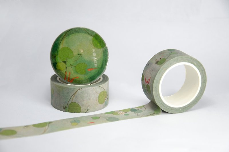 surenzhai food goods and paper tape illustration series - Pond Story - Washi Tape - Paper Gray