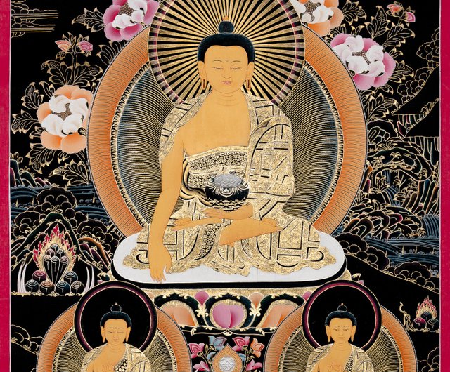 伝統的なチベットの釈迦牟尼仏のタンカ絵画 - ショップ Boudha