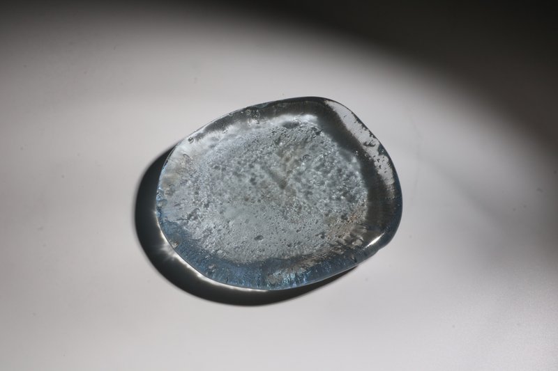 淺藍鑄造玻璃擺飾 - 擺飾/家飾品 - 玻璃 藍色
