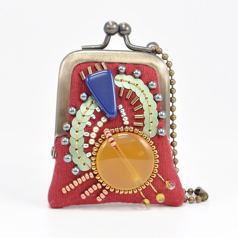 tiny purse for rings and pill,coins,accessories,bag charm purse red purse 62 - กระเป๋าเครื่องสำอาง - ผ้าฝ้าย/ผ้าลินิน สีแดง