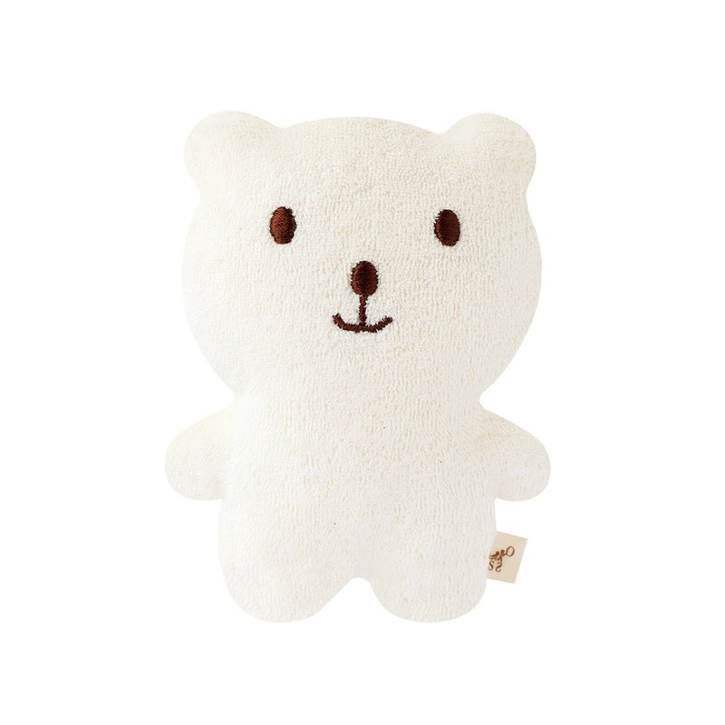 【SISSO Organic Cotton】Mochi bear kisses the doll - Kids' Toys - Cotton & Hemp White