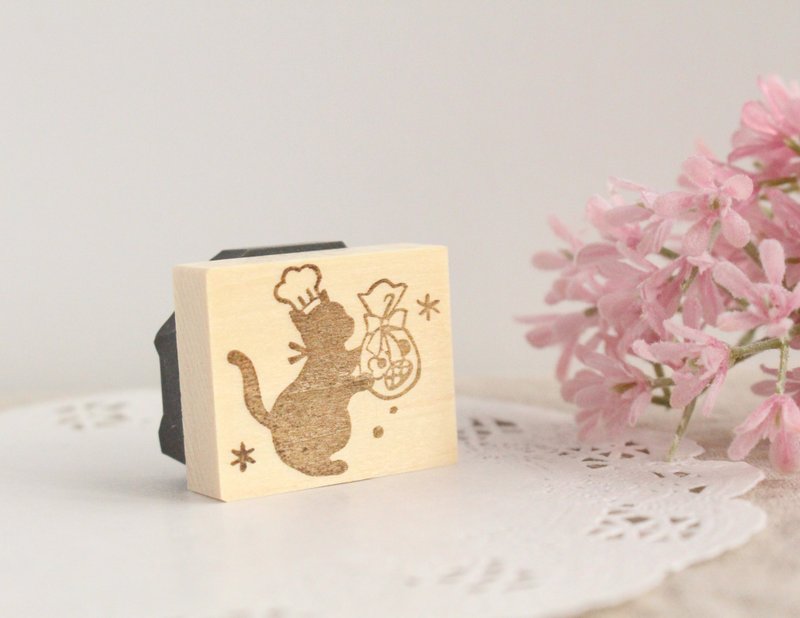 パティシエ子猫のスタンプ - 印章/印台 - 橡膠 