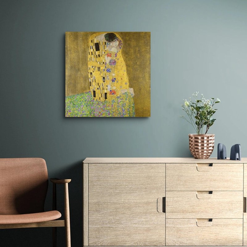 The Kiss by Gustav Klimt giclee frameless painting - โปสเตอร์ - เส้นใยสังเคราะห์ 