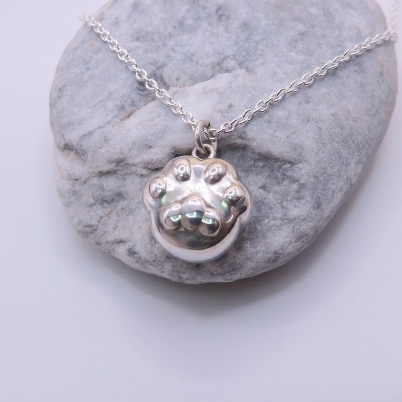 Sterling Silver - Cat Paw Box - Pet Memorial Urn (Laser Engraving Can Be Purchased) - Necklaces - Sterling Silver Silver