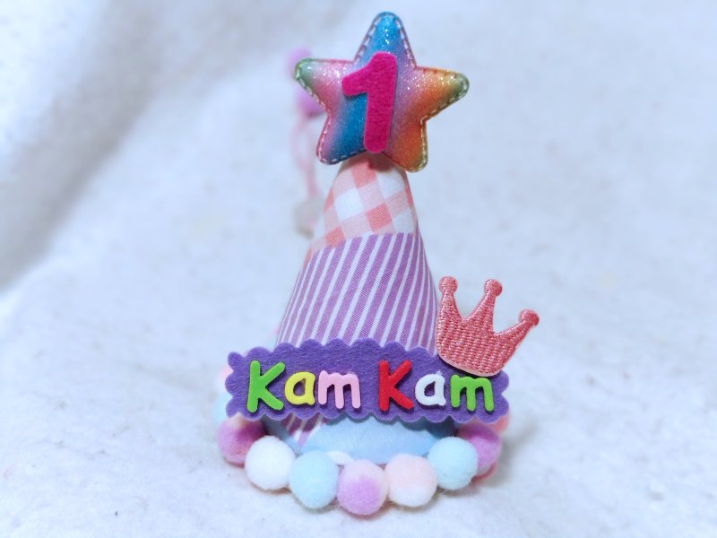 Birthday star 生日之星  寵物生日帽 寵物 貓犬 狗狗 - 寵物衣服 - 棉．麻 藍色