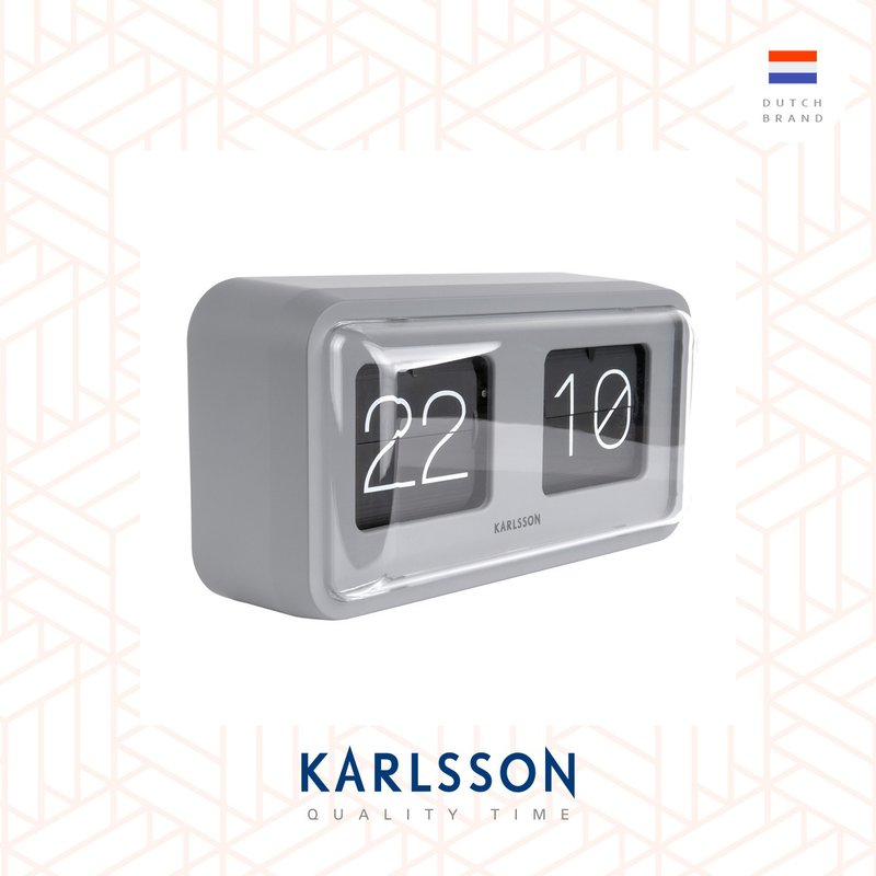 Karlsson, 座枱啞灰色翻頁鐘Table clock Bold Flip matt grey - 時鐘/鬧鐘 - 塑膠 灰色
