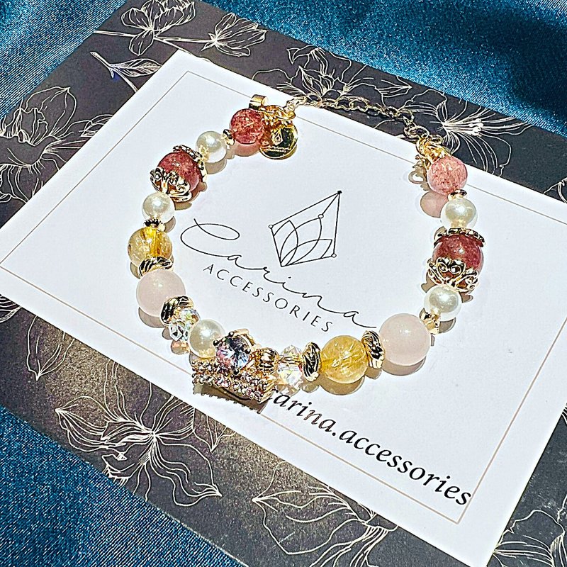 carina accessories, good luck, good luck, good luck, constellation custom bracelet - สร้อยข้อมือ - คริสตัล สึชมพู