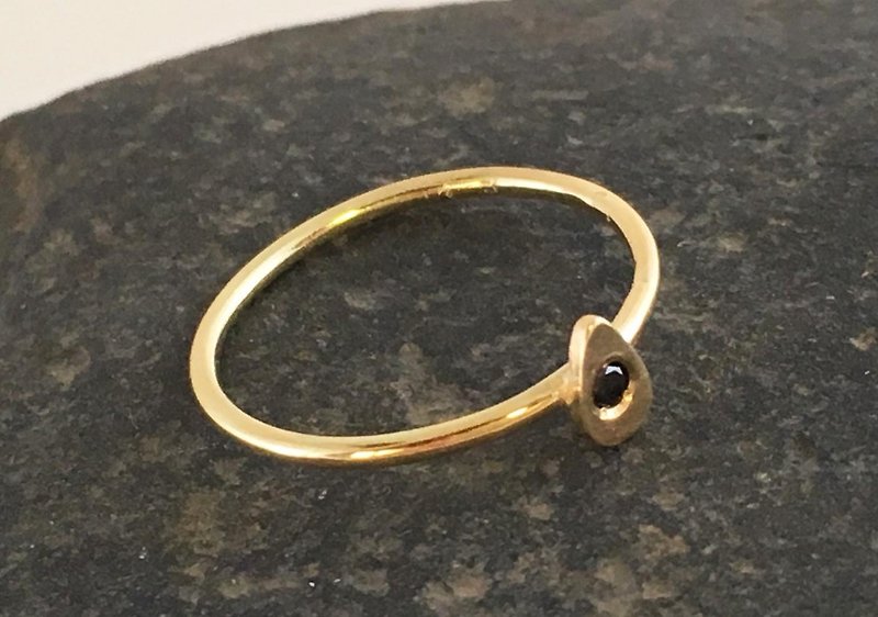 Black Diamond ◆ K14 Ring size # 10 - General Rings - Gemstone 