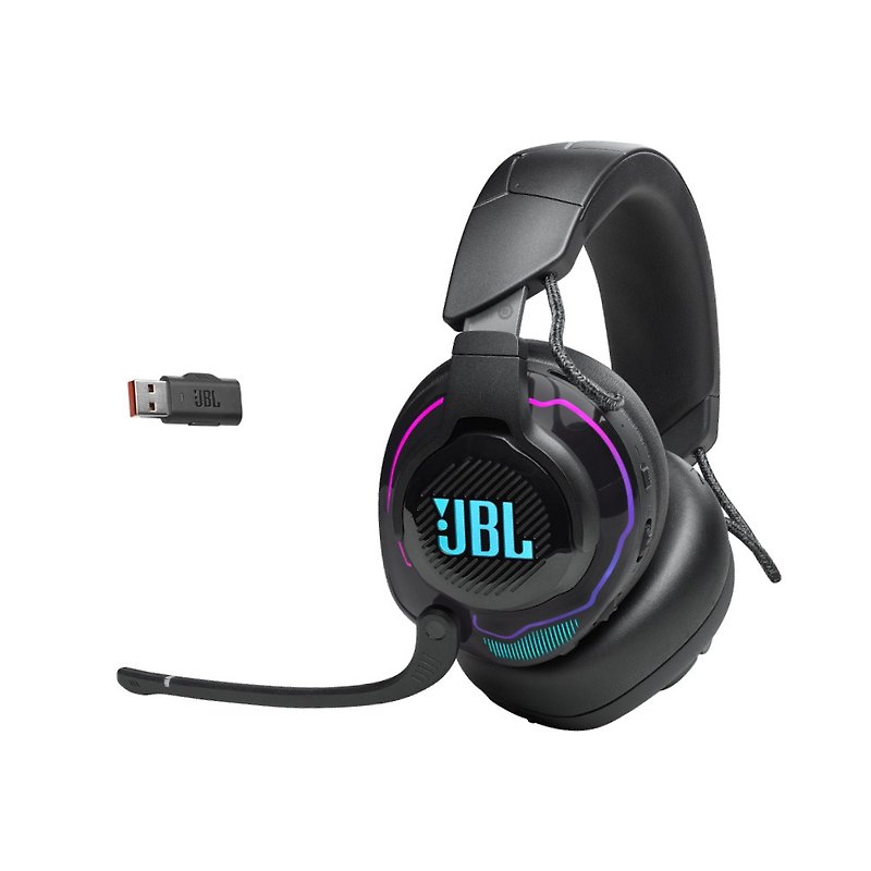 JBL Quantum 910 RGB Head Tracking Surround Sound Wireless Noise Canceling Gaming Headphones - Headphones & Earbuds - Plastic 