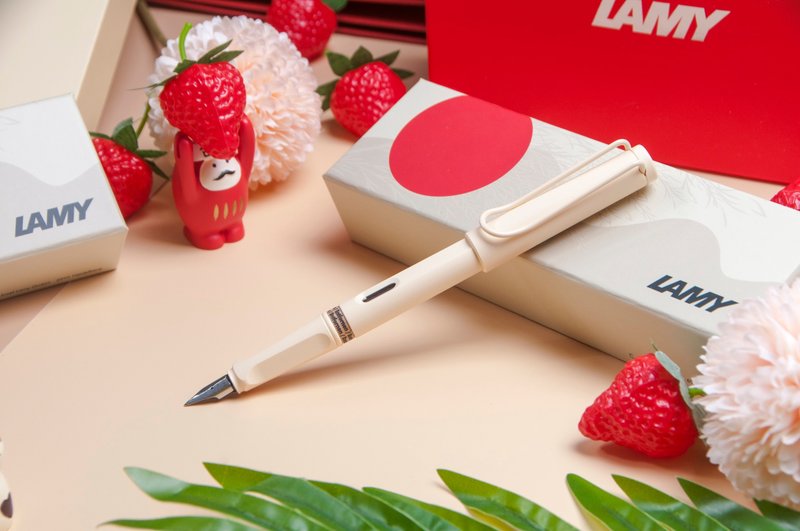 LAMY カラフル万年筆 ギフトボックス / サファリハンターシリーズ - クリームムース - 万年筆 - プラスチック ホワイト