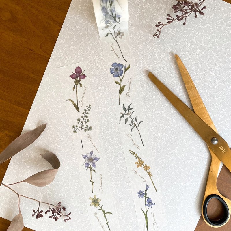 Strolling through the Botanical Garden/Magic Flower Paper Tape (3cm wide x 5m long) - มาสกิ้งเทป - กระดาษ หลากหลายสี