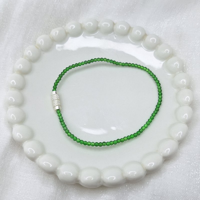 Glass dangerous material bright green hand beads | natural grade A jadeite - Bracelets - Jade 