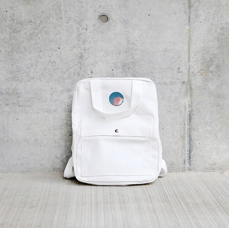 Sensen daily hedgehog backpack - Backpacks - Cotton & Hemp White