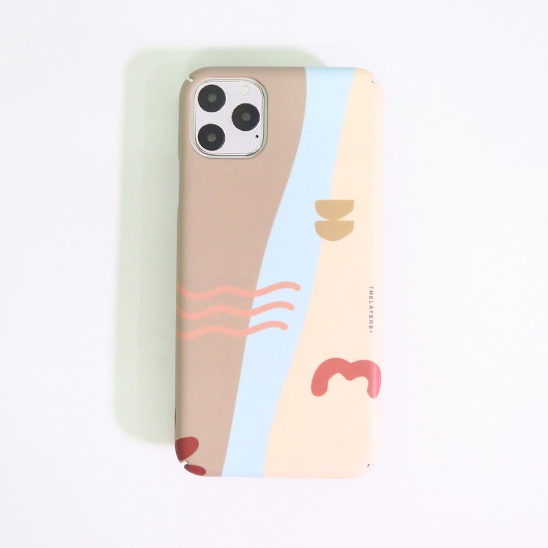 新品萬歲 | 法式浪漫抽象卡其大地圖案 Phone case 原創手機殼 - 手機殼/手機套 - 塑膠 粉紅色