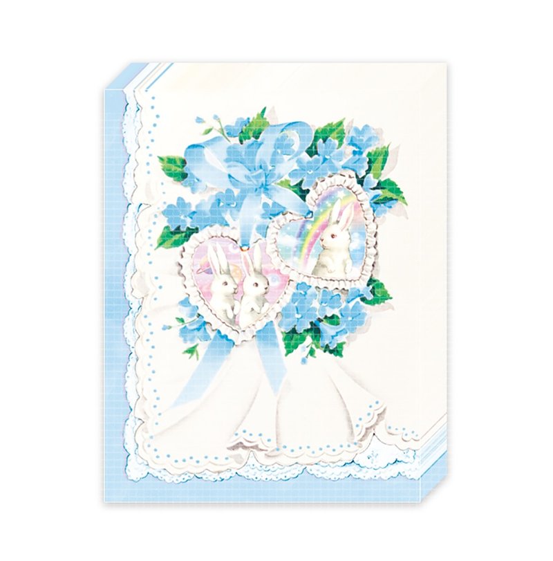 Heart rabbit memopad (blue) - 便條紙/便利貼 - 紙 