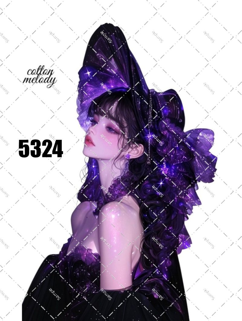 original sticker no.5324 人物ステッカー オリジナルステッカー オリジナル人物ステッカー 装飾ステッカー cotton melody - 貼紙 - 紙 