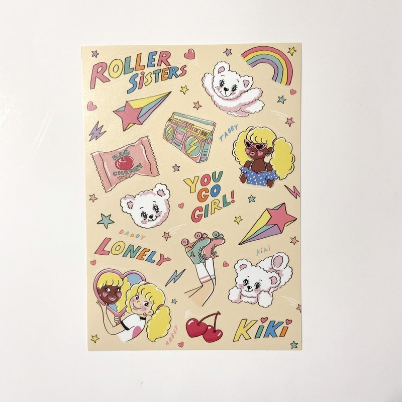 Roller Sister Sticker - 貼紙 - 防水材質 多色