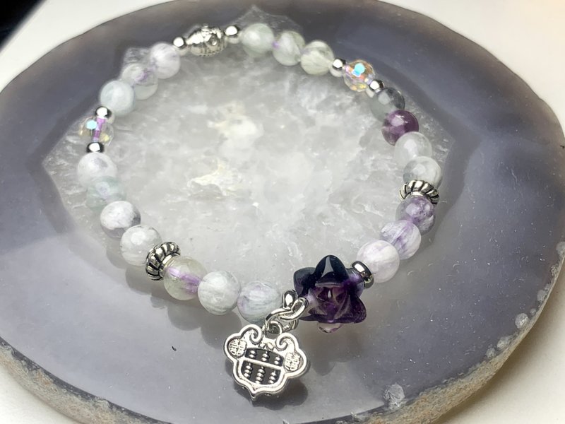 天然羽毛瑩石【稱心如意】手鍊 - 手鍊/手環 - 水晶 紫色