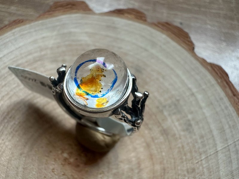 Oil Gall Shining Silver Ring - แหวนทั่วไป - คริสตัล 