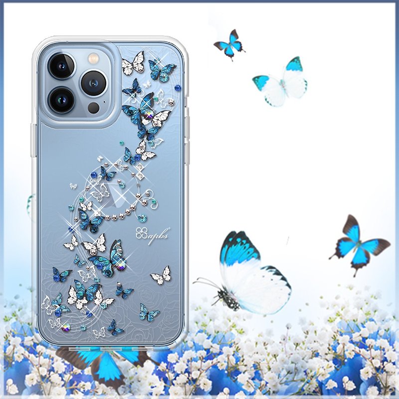 IPhone 13 full series of light and thin military-standard anti-drop colored diamond mobile phone case-blue waltz - Phone Cases - Other Materials Multicolor