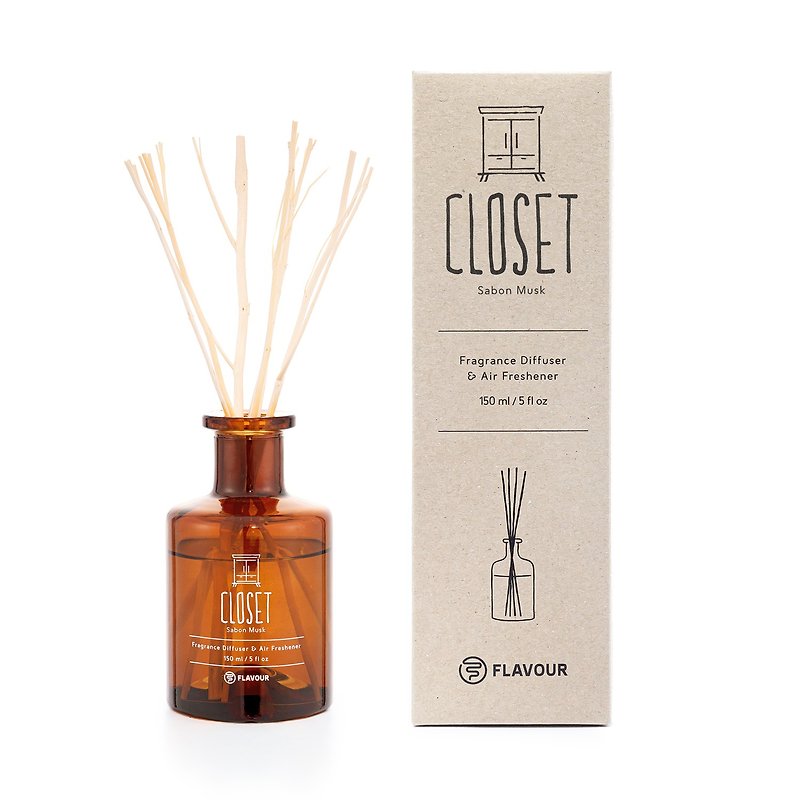 【FLAVOUR】CLOSET | Fragrance Diffuser | Soapy Musk (Simple New Packaging) - น้ำหอม - น้ำมันหอม 