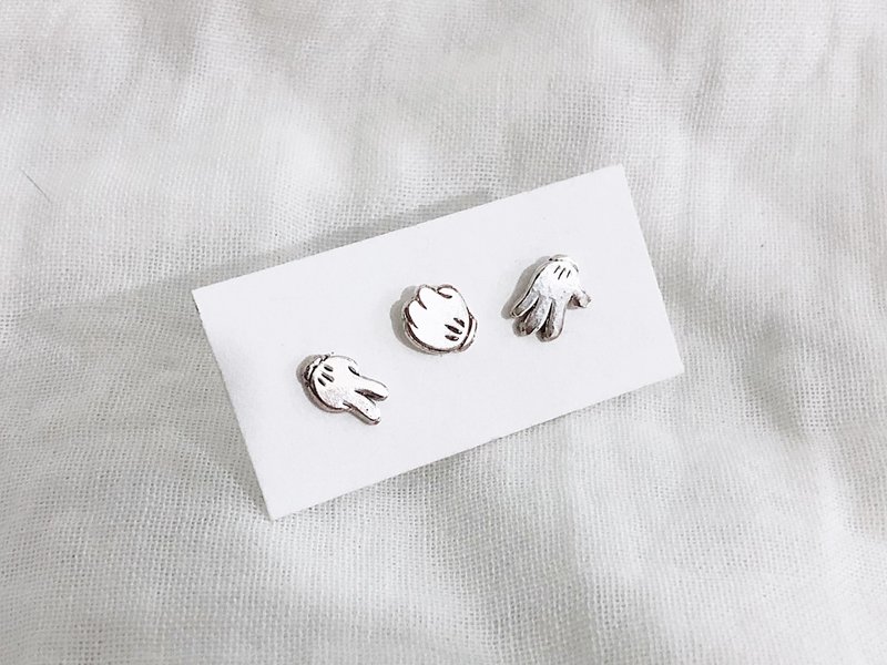 Fun Rock Paper Scissors Pin Earrings - Earrings & Clip-ons - Sterling Silver 