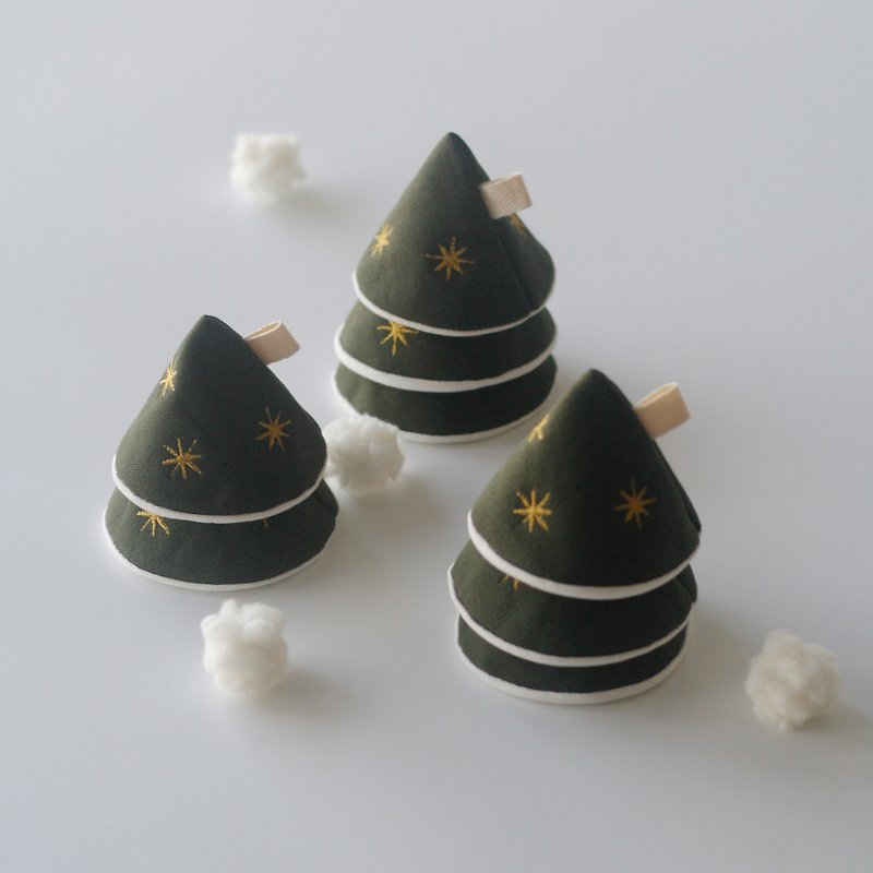 Christmas tree pot lid pot ear pot insulation mat Christmas exchange gift - Place Mats & Dining Décor - Cotton & Hemp Green