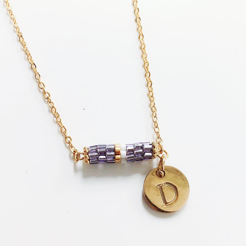 Initial A to Z   Necklace Birthday Gift Bridesmaid - Chokers - Other Metals Purple