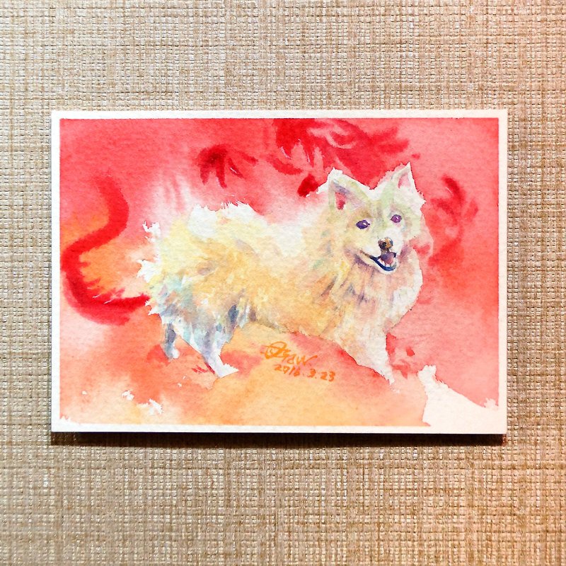Watercolor painting [dragon dog] - โปสเตอร์ - กระดาษ สีแดง