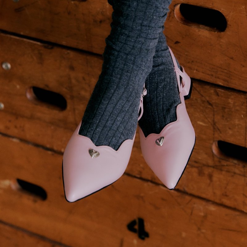 Mermaid Slingback Pink - 女皮鞋 - 真皮 粉紅色
