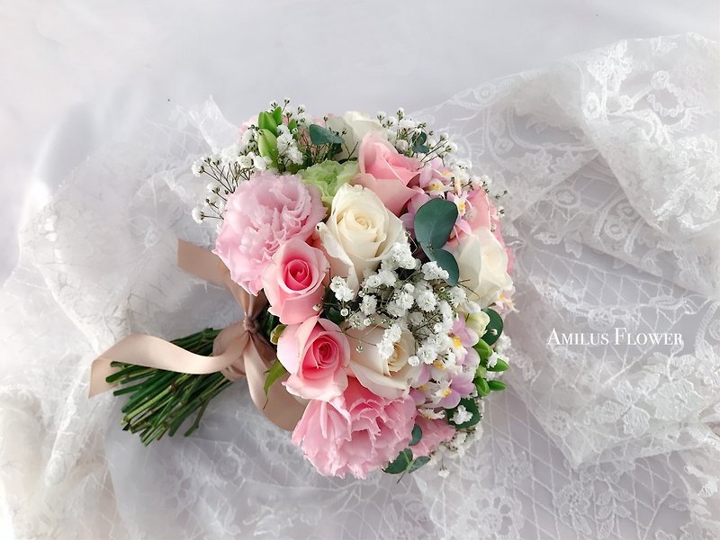 Fresh and romantic bouquet for the groom's corsage wedding/outdoor shooting/flowers/roses/marriage proposal/custom - Dried Flowers & Bouquets - Plants & Flowers 