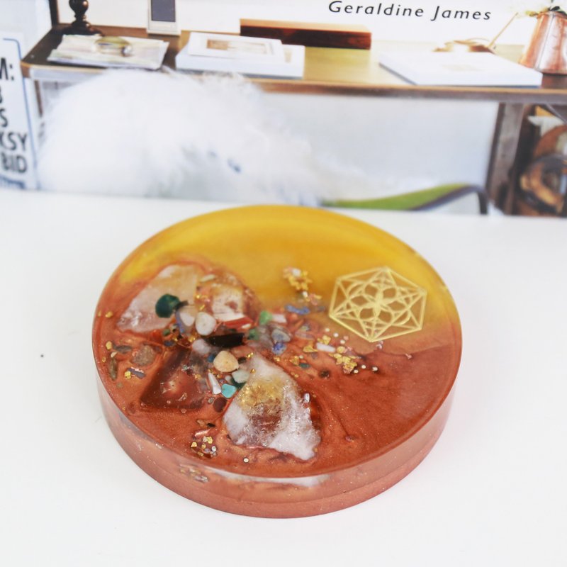 奧根能量盤( 天使光環粉晶石)  水晶充電的好幫手 - 擺飾/家飾品 - 樹脂 橘色