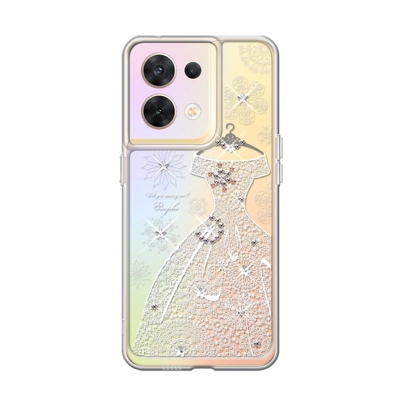 apbs OPPO Reno 8/10 Pro Shockproof Double Material Crystal Color Diamond Phone Case-Dress - Phone Cases - Other Materials Multicolor