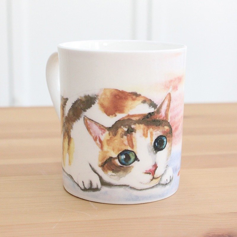 Buy 2 Get 1 Free Bone China Mug-Peeping Kitten - Mugs - Porcelain White