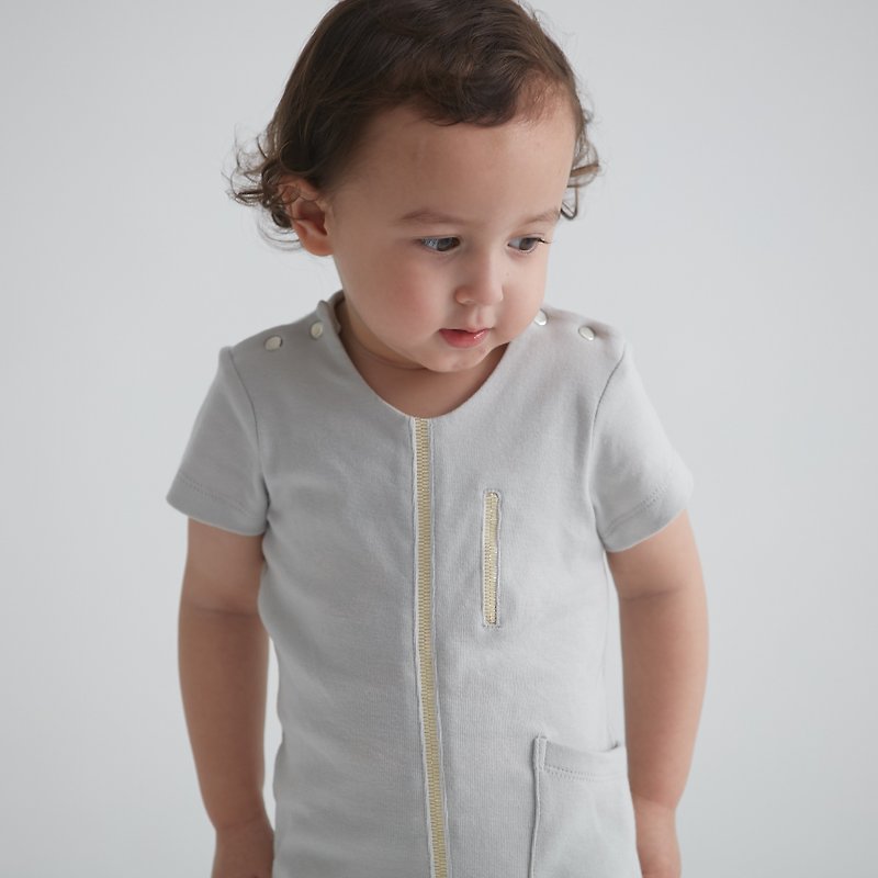 Fashion zipper jumpsuit (gray) - Other - Cotton & Hemp Gray