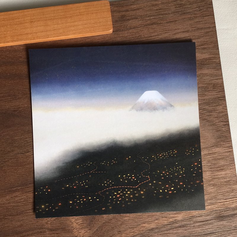 富士山の頂上 明信片 - カード・はがき - 紙 ブルー